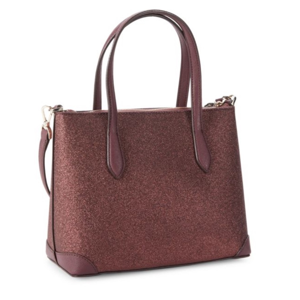 KATE SPADE NEW YORK Glitter Leather Satchel Deep Nova NWT - Picture 2 of 9